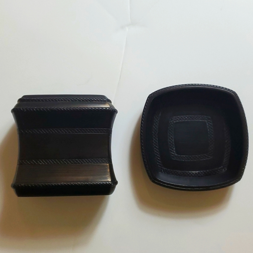 Brushed copper and brown bathroom set